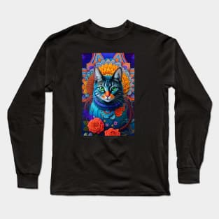 Mandala flower Cat Long Sleeve T-Shirt